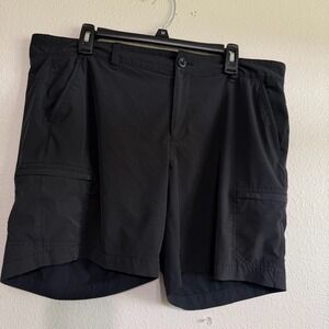 Eddie Bauer Flexion Amphib Shorts Womens 14 Black Stretch Pockets Hiking Outdoor
